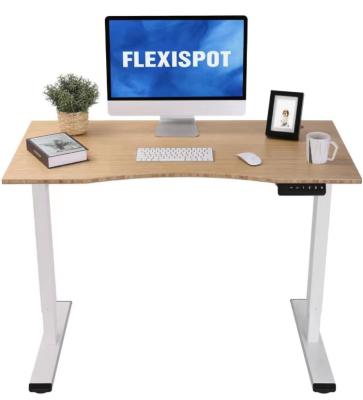 China New Promotion Eco-friendly Minimalist Bamboo Adjustable Height Electric Computer Desk for sale