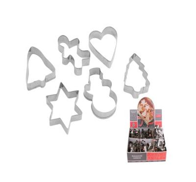 China Stocked 6 Pcs Christmas Cookie Cutters/Moulds, Stainless Steel Cookie Cutter Mold In 6 Christmas Shapes for sale