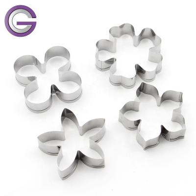 China Stocked 4 Pc Flower Cookie Cutter Set , Cookie Cutter Molds for sale