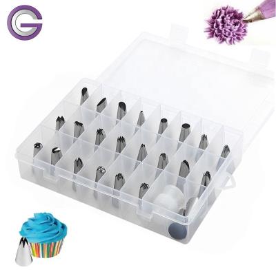 China Stocked 24 Pcs Stainless Steel Decorating Tips, Cake Decorating Tips, Baking Tips Set for sale