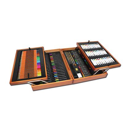 China Eco-Friendly 174-Piece Luxury Painting and Drawing Art Set in Wooden Box for Kids for sale