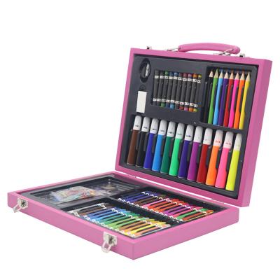 China Drawing & Painting 75 Pieces Multifunctional Deluxe Student Assorted Watercolor in Wooden Box Art Drawing Supplies Painting Set for sale