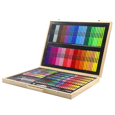 China Drawing& 245 Pieces Professional Paint Watercolor in Wooden Box for Kids and Adults as a Gift Drawing Art Set for sale