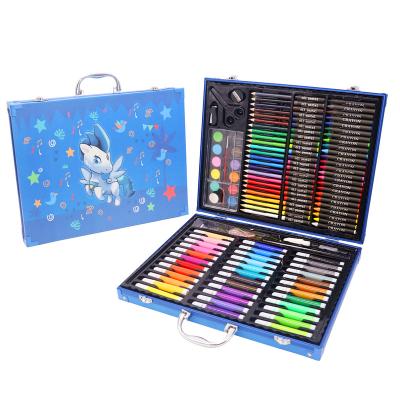 China painting & Drawing 150 pieces non-toxic professional manufacter in blue aluminum case for kids and adults painting art coloring set for sale