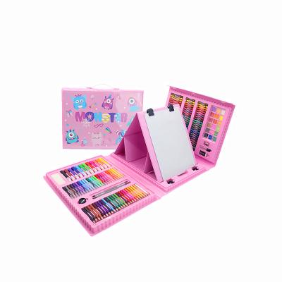 China Drawing & New Design Professional Paint Art Set Drawing And Painting In Pink Plastic Box For Kids for sale