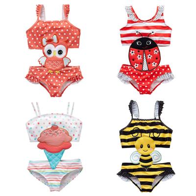 China Cute Kids Girls Swimwear Baby Cartoon Breathable Swimming One Piece Swimsuit for sale