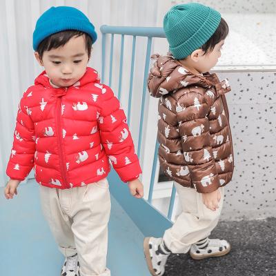 China New cartoon style autumn and winter children's breathable padded jacket boys and girls padded jacket baby short lightweight jacket for sale