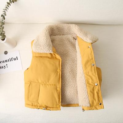 China Children's bottom cotton breathable vest for autumn and winter children's collar fur collar baby thickened comic vest for sale