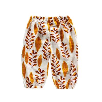 China 2021 new summer breathable boys and girls cotton and canvas printing children's breathable air conditioning pants and mosquito pants for sale