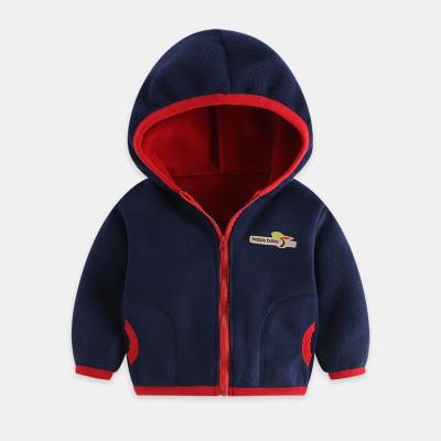 China Boys And Girls Hooded Double Sided Sweater 1-10 Years Thick Breathable Thick Fleece Jacket for sale