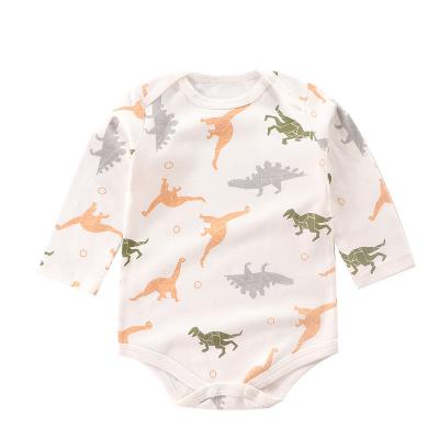 China Newborn 100% cotton baby suit clothes 2021 pet one-piece dress bag spring and autumn new baby cotton long-sleeved romper for sale