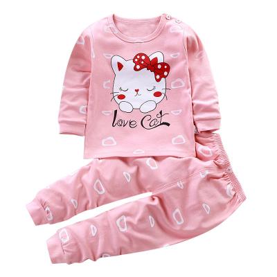 China Breathable Comfy Baby Set Four Seasons Cartoon Printed Baby Pajamas Set Children's Unisex Clothing Set For Boys for sale