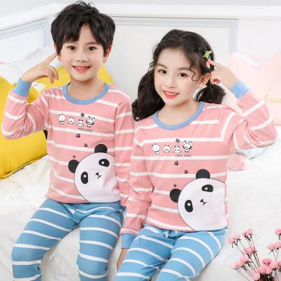 China 2021 casual autumn and thermal underwear set cartoon round neck long pants autumn new winter children's clothing for sale