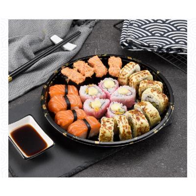 China Wholesale Disposable Food Take Out Container Printing Plastic Sushi Box Sushi Tray for sale