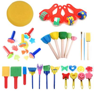 China Painting Kids Painting Kits 31 Pcs Paint Sponges For Kids Early DIY Learning Include Foam Paint Brushes for sale