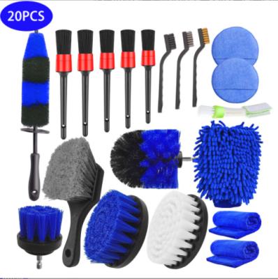 China Car Beauty Interior Cleaning Cleaning Tools Set of 20 Pieces Car Cleaning Detail Interior Brush for sale