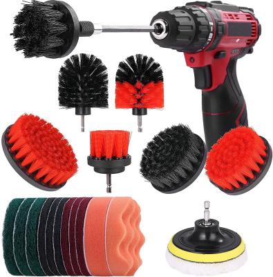 China 6pc Electric Drill Brushless Purpose Power Viable Scrubber Cleaning Kit Bathroom Surfaces Tub Shower Tile and Grout All Nylon for sale