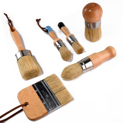 China Paint brush for 100% natural wax and paint boar hair for furniture for sale