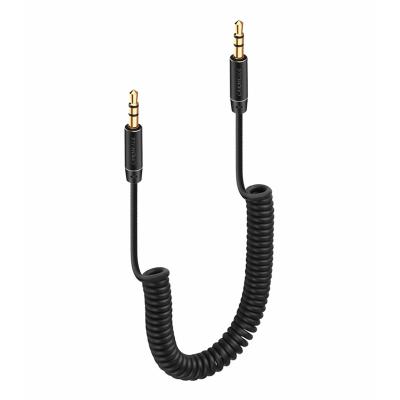 China The 3.5mm curly stretchable AUX speaker. to 3.5mm cable gold plated AUX cable. spring audio for sale