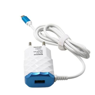 China Mobile Phone 2.1 One Multi-Nation World Travel 5V 2.4A Fixed Cable Wall Travel Charger Micro USB Power Adapter for sale