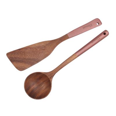 China Sustainable SOPEWOD Custom Color Printed To Handle Wooden Cookware Set For Kitchen for sale