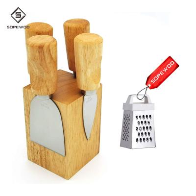 China Sustainable Cheese Knives Factory Wholesale Custom Wooden Magnetic Knife Block Wooden Knife Holder Stainless Steel Knife Holder Storage Fall for sale