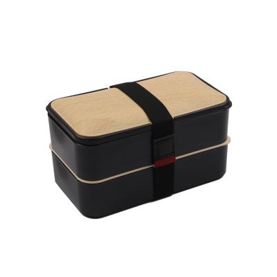 China Freshness Preservation SOPEWOD Modern Color Premium Bento Lunch Box 2 Compartment With Cutlery Set for sale