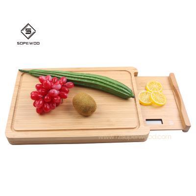 China With Tray SOPEWOD Scale Household Food Weighing Modern Bamboo Multifunctional Smart Digital Kitchen Scale With Scale Tray Digital Display 5kg for sale