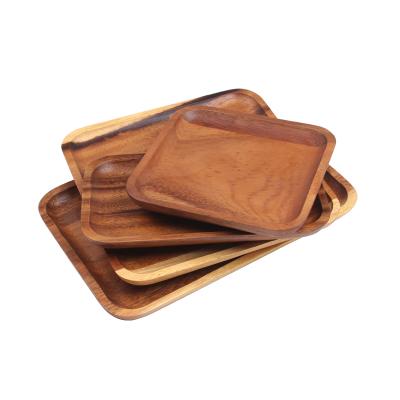 China 4 Acacia Wooden Cheese Serving Dish Hot Selling Acacia Wood Trays Set for sale