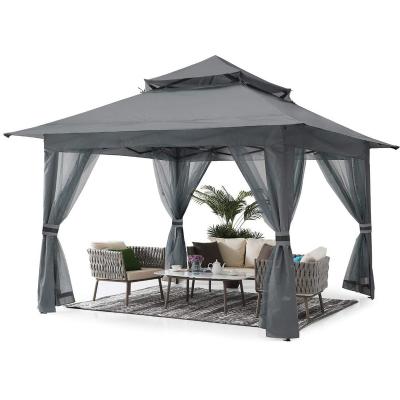 China Patio\Garden\Cottage\Yard\Beach 13' Luxury Outdoor Family Canopy Wedding Party Pop Garden Gazebo Tent with Mosquito Netting for sale