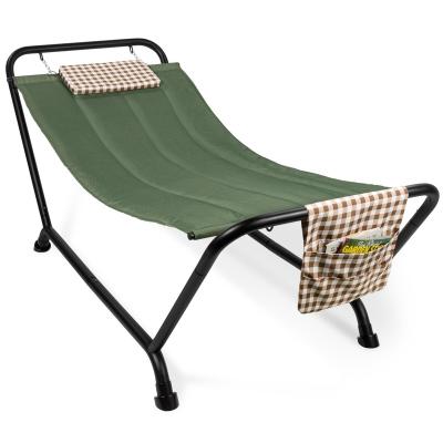 China Durable Outdoor Comfortable Swing Sofa Stand Swing Patio Camping Pillow Padded Hammock for sale