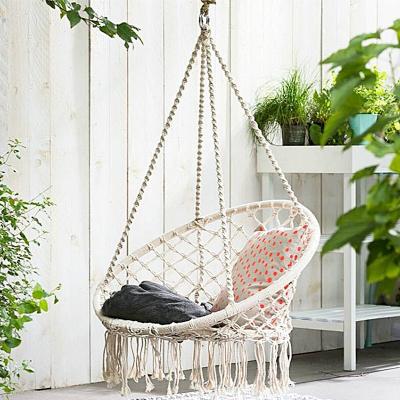 China Durable Outdoor Nylon Hammock Swing Chair Handmade Woven Rope Hanging Around Hammock Patio Swing Hammock Hanging Chair for sale