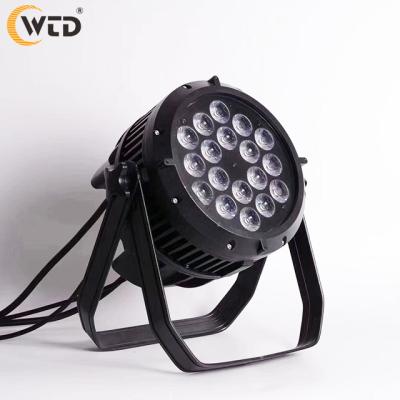 China Optional 6in1waterproof 18pcs 6in1 lighting rgbwa UV outdoor led wash function event par light dmx par led stage lights 18x18 for sale