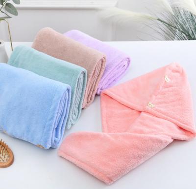 China 23x65cm Micro Fiber Hair Towel QUICK DRY Coral Fleece Hair Towel for sale