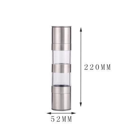 China 2021 Hot Selling 2 IN 1 Stainless Steel Salt Pepper Grinder Hot Selling Pepper Mill 2021 SS Pepper Grinder for sale