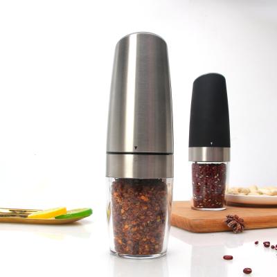 China Viable Electric Rechargeable Salt and Pepper Grinder Set Spice Jar Gravity Grinder Black Pepper Grinder with Blue Light for sale