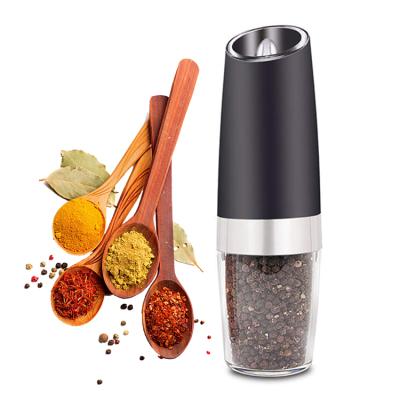 China Viable Electric Rechargeable Salt and Pepper Grinder Set Spice Jar Gravity Grinder Black Pepper Grinder with Blue Light for sale