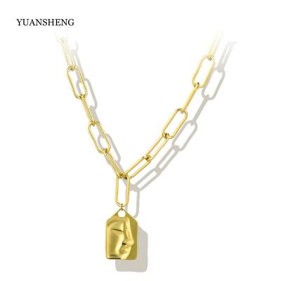 China Women 2022 Cuban Chain Necklace Necklace Minimalist Gold Filled Stainless Steel Romantic Jewelry for sale