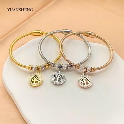 China Trendy Fashion Pulseras 3 Colors Charm Couples Men Bracelet 18k Gold Filled Stainless Steel Jewelry For Gift for sale