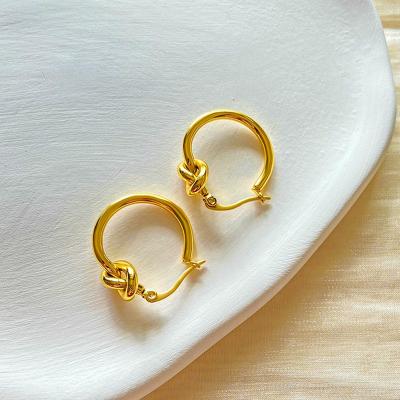 China Aretes CC Hoop Earrings Stainless Steel Hoop Earrings Women's Trendy Unique 18k Gold Filled Jewelry for sale