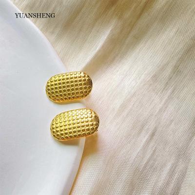 China Trendy Luxury Korean Women's Hawaiian Aretes Earrings 18k Gold Filled Jewelry Circle Earrings Women for sale