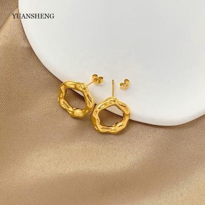 China Classic Aretes Flower Earrings Korean Women 18k Gold Filled Hawaiian Jewelry Circle Earrings Women for sale