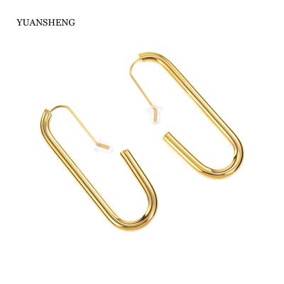 China Men's Religious Explosive Women U Shape Circle Oval Gold Plated Earring Ladies Trendy Hoop Earrings for sale