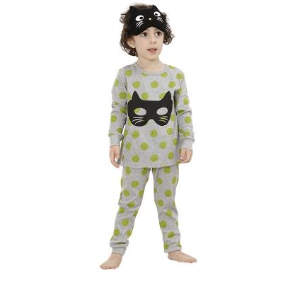 China Wholesale Fashion Breathable Cat Design Cotton Children Pajamas for sale