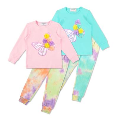 China NEW Hotsale Kids Casual Girls Tie Dye Cotton Children's Outfits 2 PCS Pajamas Sets for sale