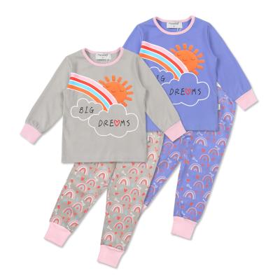 China Wholesale thermal kids clothes girls print cotton pajamas sets with full print pants pajamas for lovely kids clothing for sale