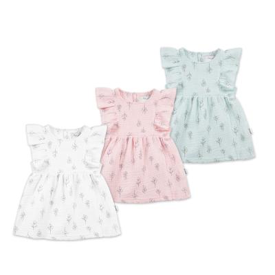 China Wholesale Anti-Static Baby Chiffon Kids Dress Girl Pink Color Dresses Comfortable Children Chiffon Ruffles Dresses for sale