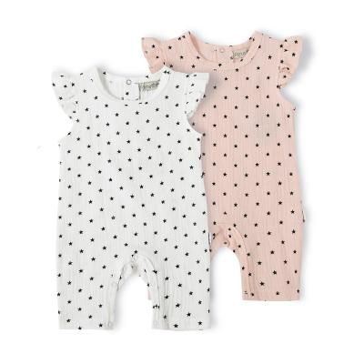 China OEM ODM Clothing Toddler Girls Regular Newborn Infant 100% Sleeveless Cotton Muslin Bodysuits Baby Romper for sale