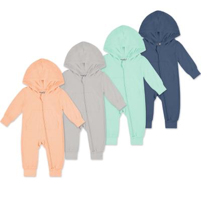 China Custom Factory Longsleeve Zipper Romper Organic Baby Clothes Baby Clothes High Quality Bamboo Newborn Baby Clothes for sale