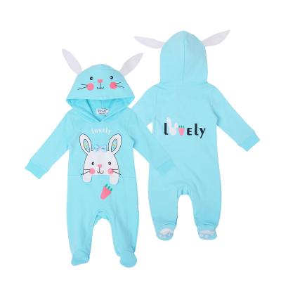 China Petelulu Breathable Cute Baby Clothes Hoodie Rabbit Toddler Pajamas Girls Pajamas Baby Winter Footed Rompers for sale